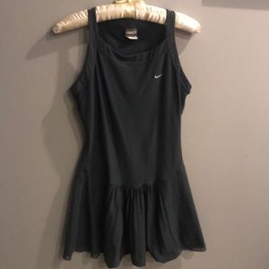 Charcoal grey Nike tennis dress with mesh details